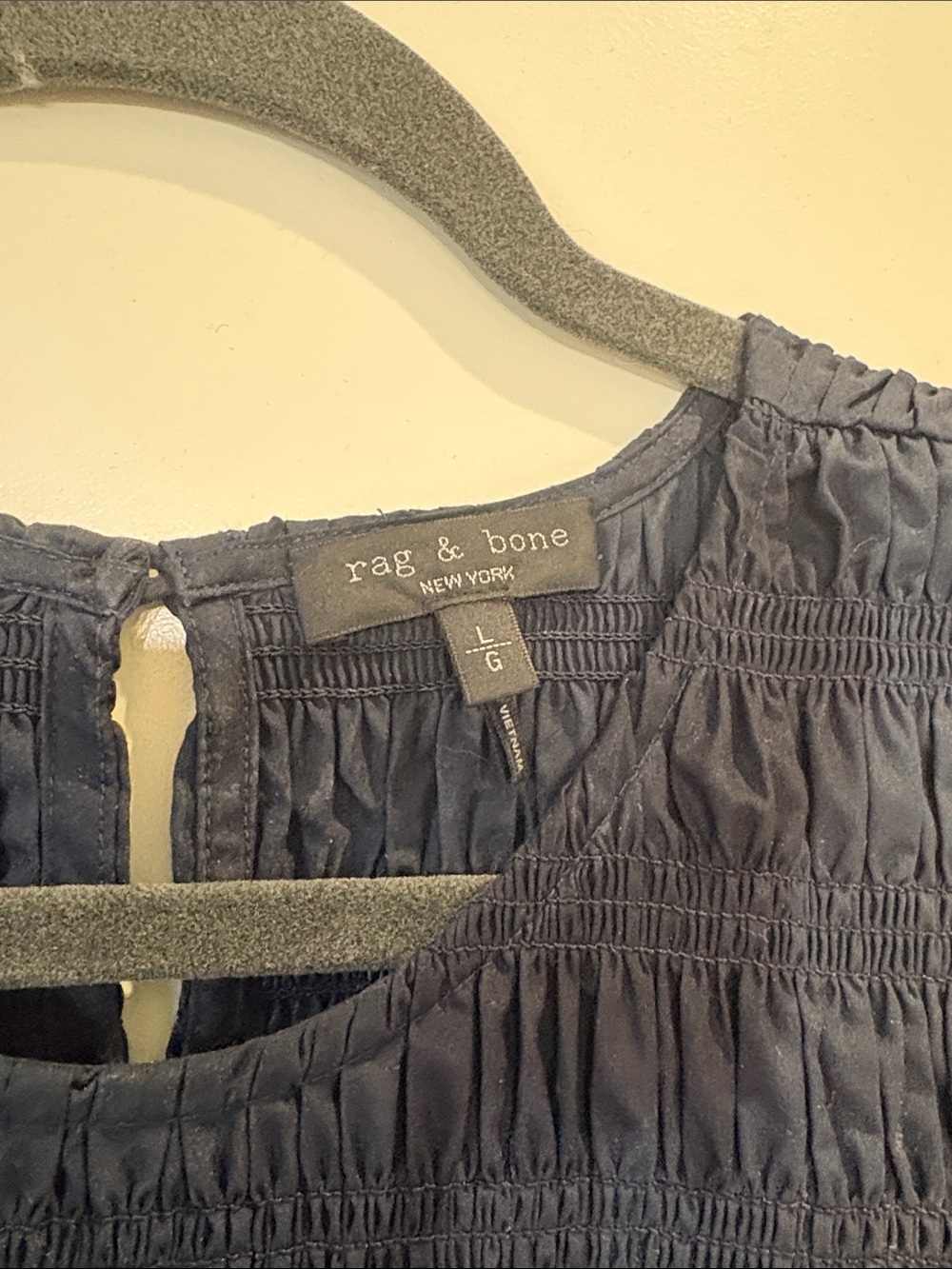rag & bone Navy Lane Sleeveless Smocked Cotton Maxi Dress - Picture 4 of 4